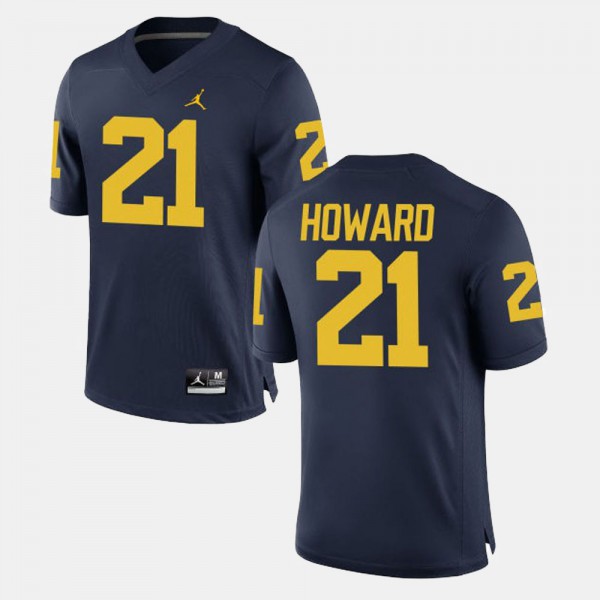 Michigan Wolverines #21 Mens desmond Howard Jersey Navy College Football Stitch